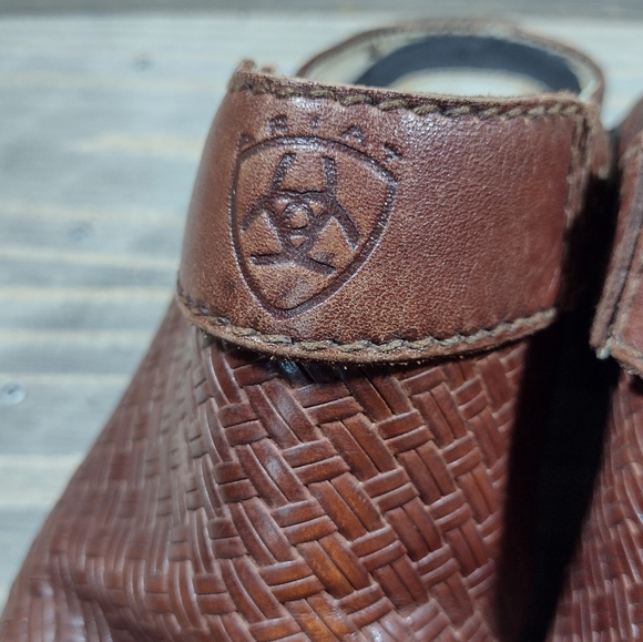 Ariat ATS Comfort Basket Weave Leather Clogs Mules Womens Size 8 - Picture 10 of 10